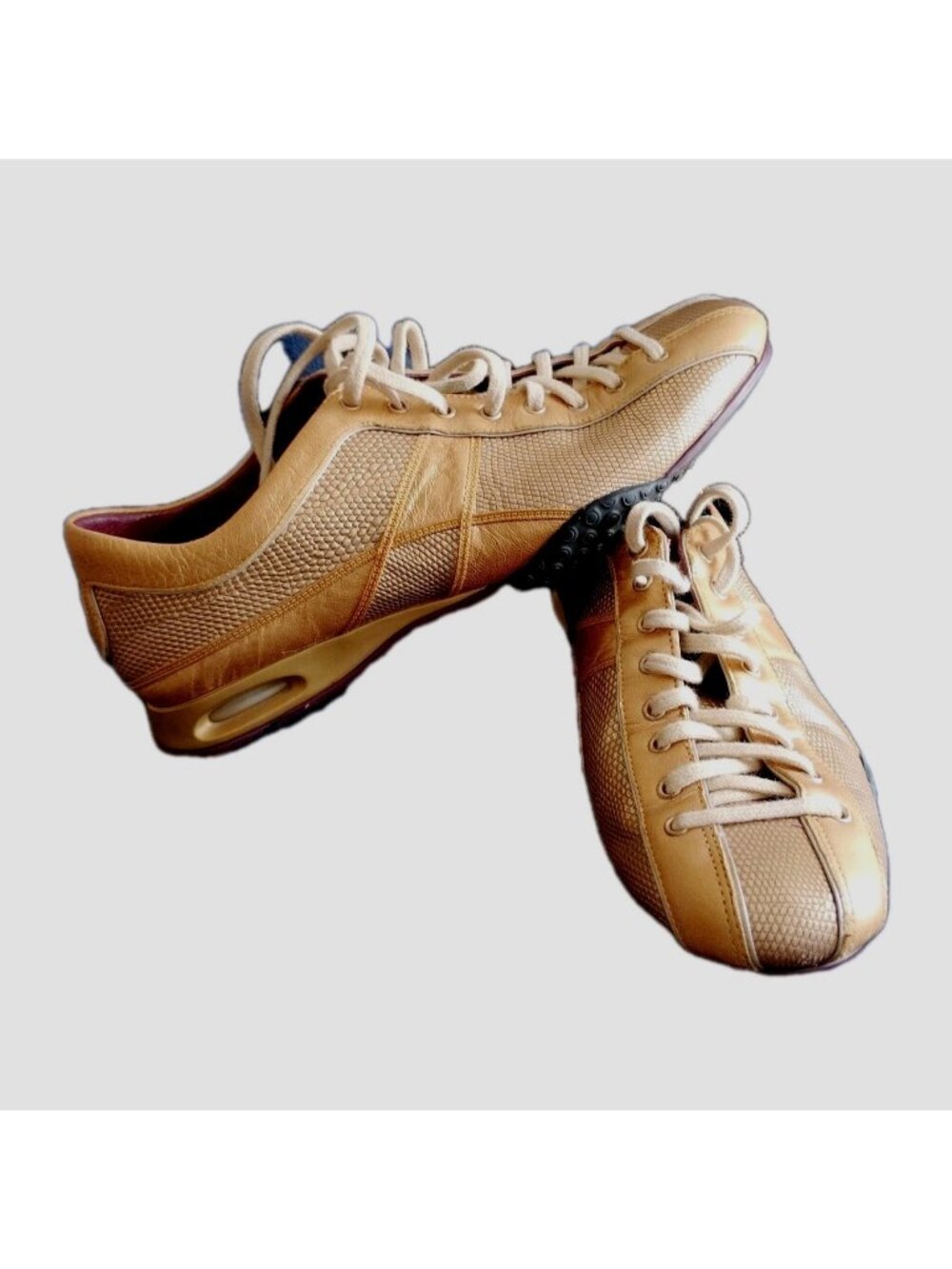 Cole Haan NikeAir Leather Sneakers Shoes Bria Gold Women Size 6.5 B
